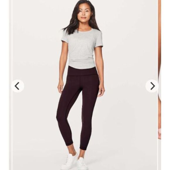 Lululemon Meant To Move 7/8 Tight (25") Black Cherry / Flocked Floral 8 - Picture 4 of 14